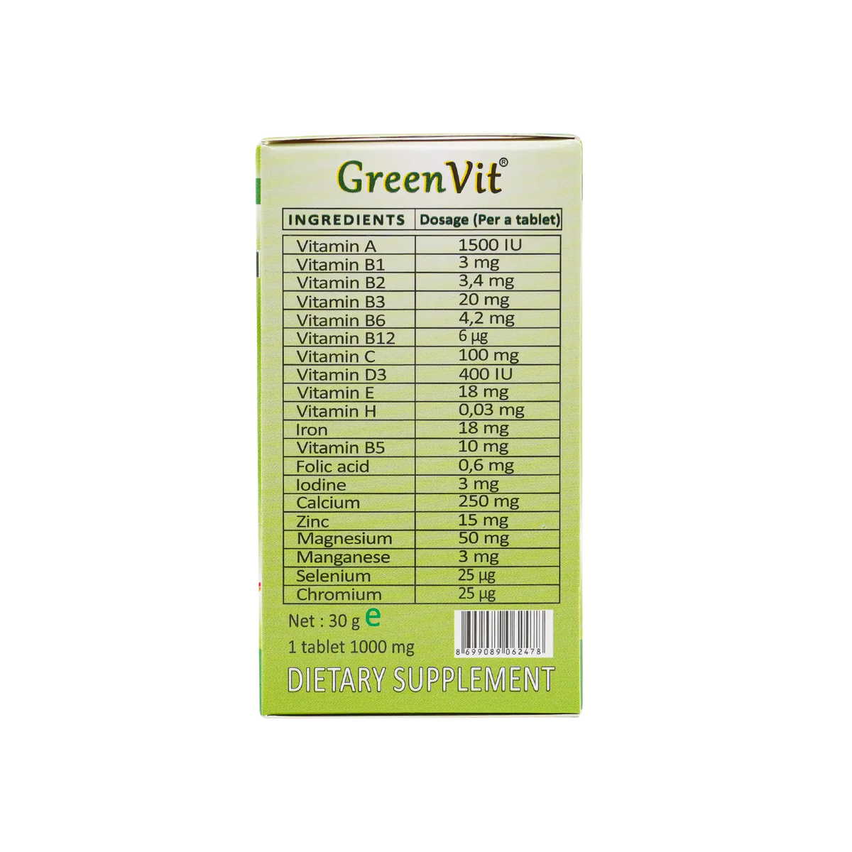 31473-Green Vit 30 Tab +1