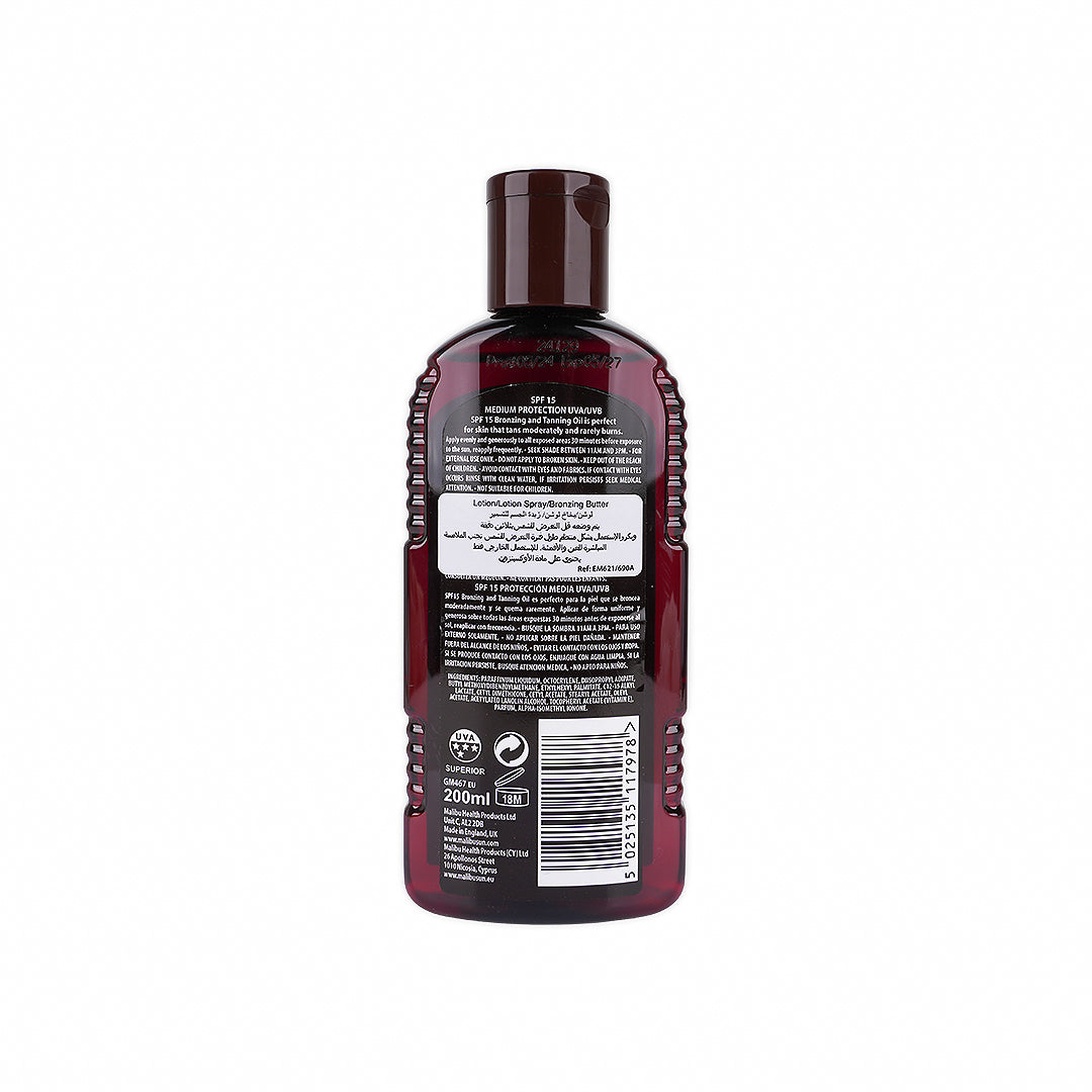 MALIBU BRONZING TANNING OIL SPF15 200ML