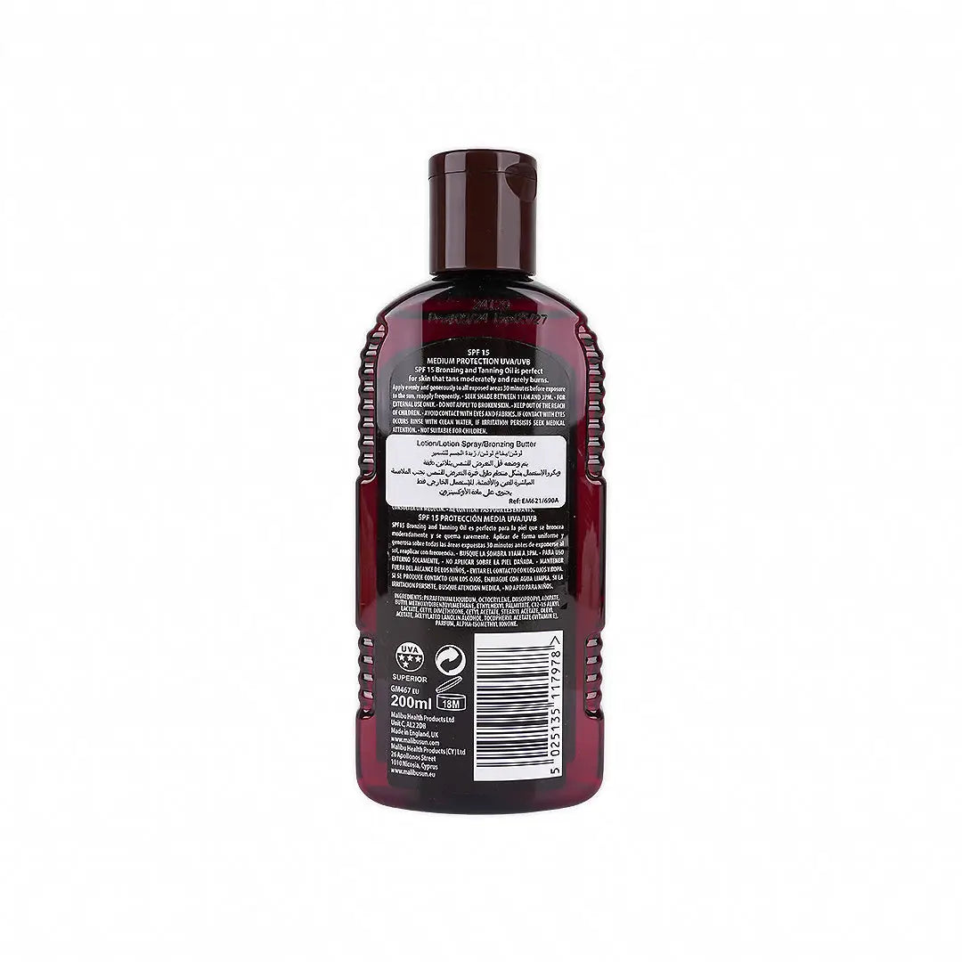 MALIBU BRONZING TANNING OIL SPF15 200ML