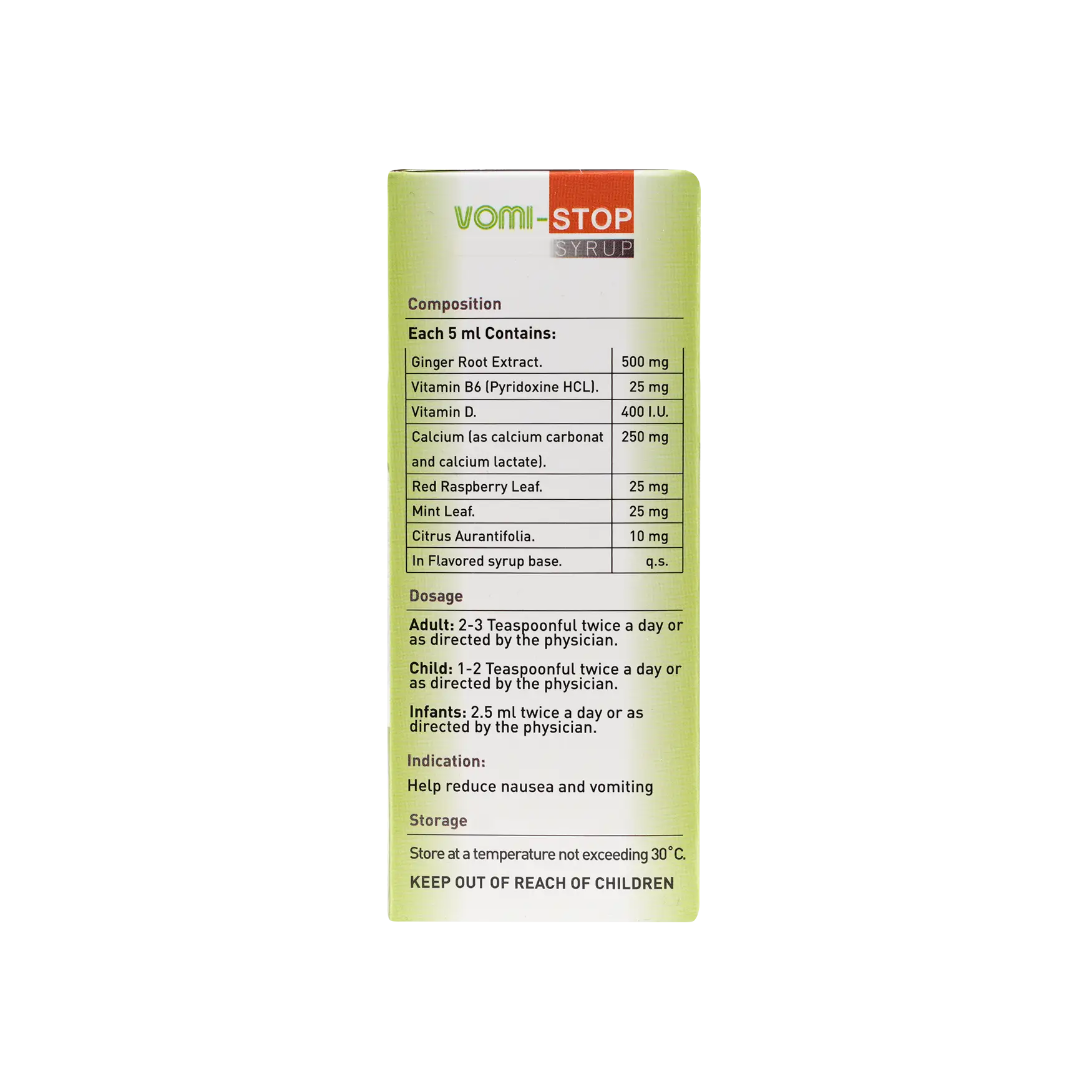 VOMI-STOP SYRUP 150ML