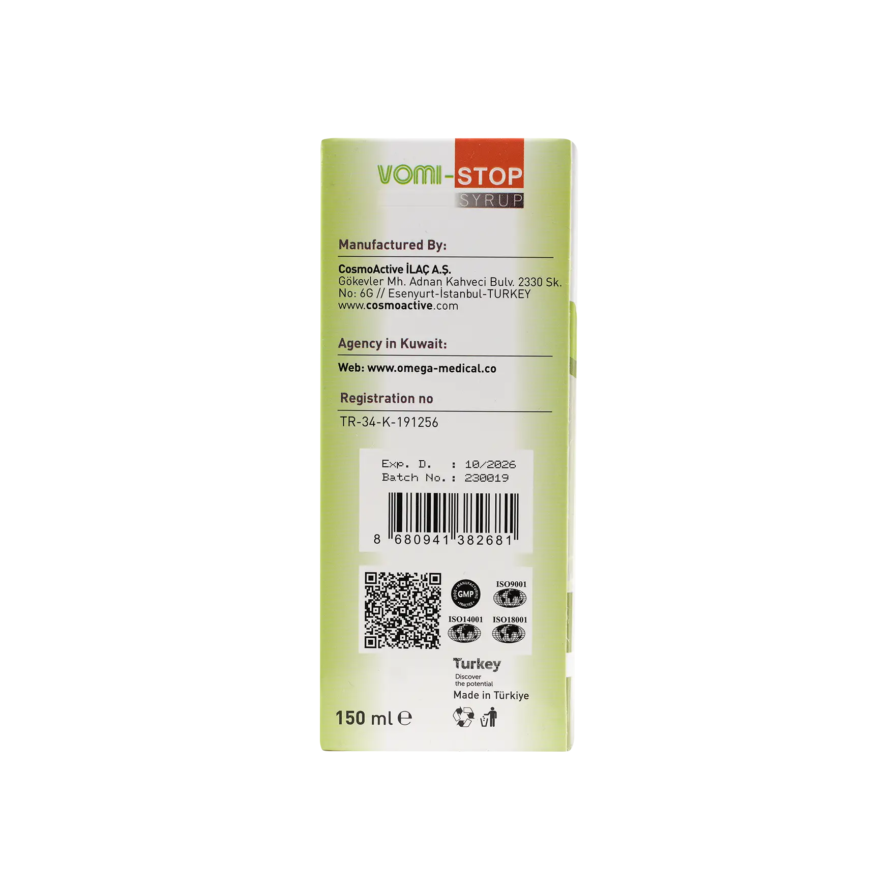VOMI-STOP SYRUP 150ML