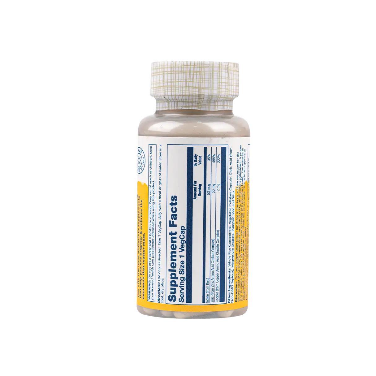 Solaray Zinc Copper 100vegcap