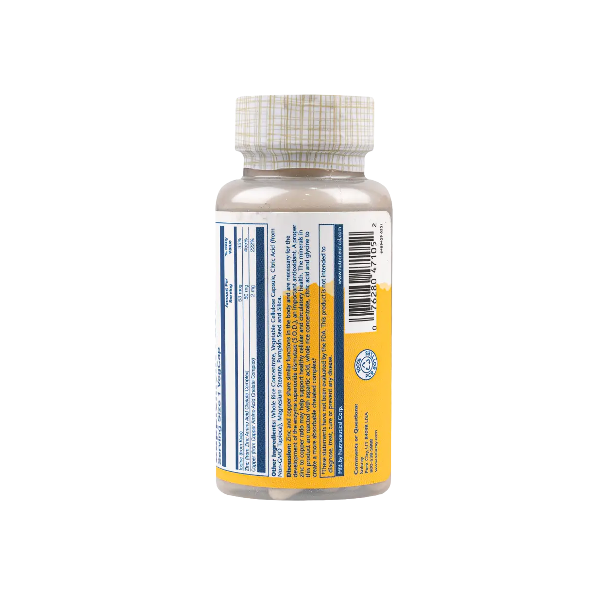Solaray Zinc Copper 100vegcap