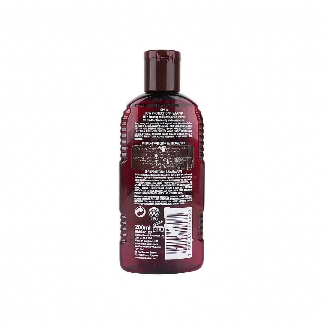 32015-Malibu Tanning Oil With Coconut SPF4 200Ml +1