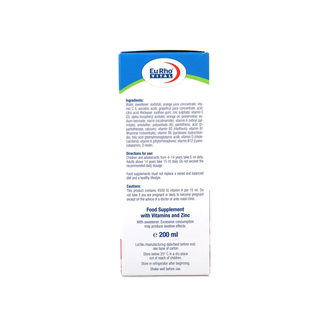 EURO VITAL NEW KINDER MULTI-VITAMIN SYRUP 200ML