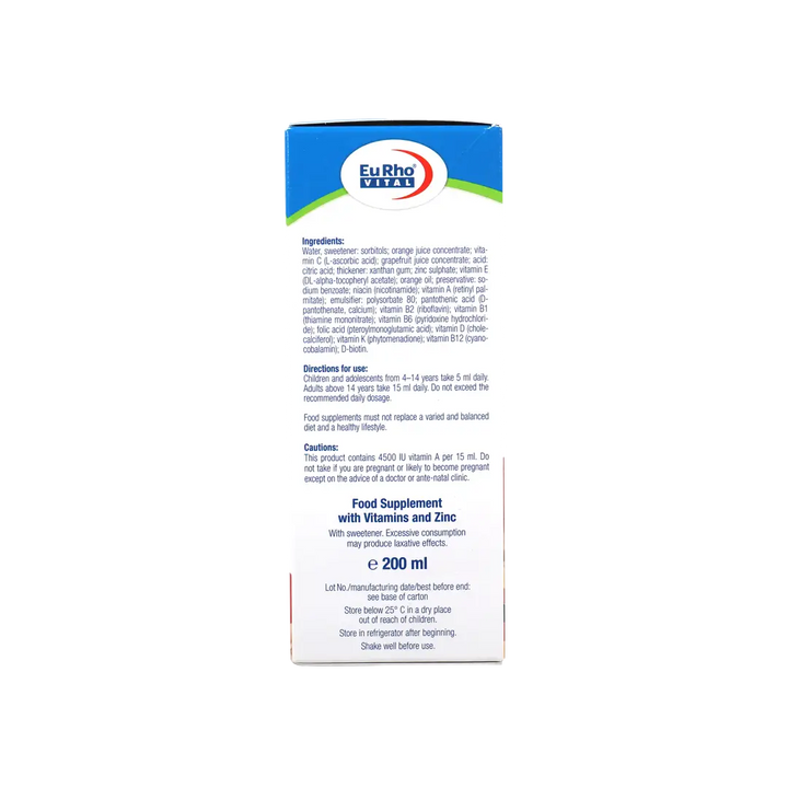 32118-EuRho Vital New Kinder Multi-Vitamin Syrup 200ml +3
