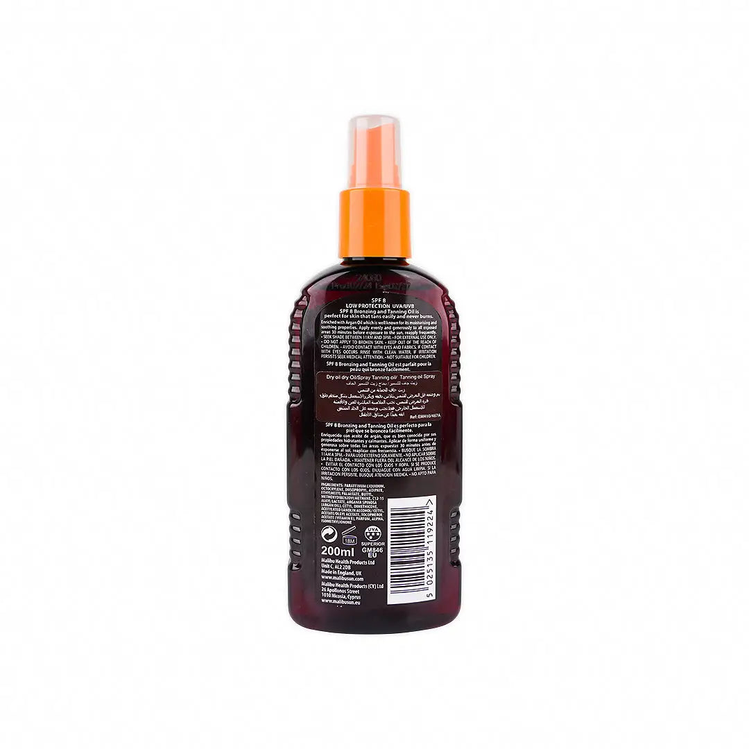 MALIBU TANNING OIL WITH ARGAN OIL SPF8 200ML