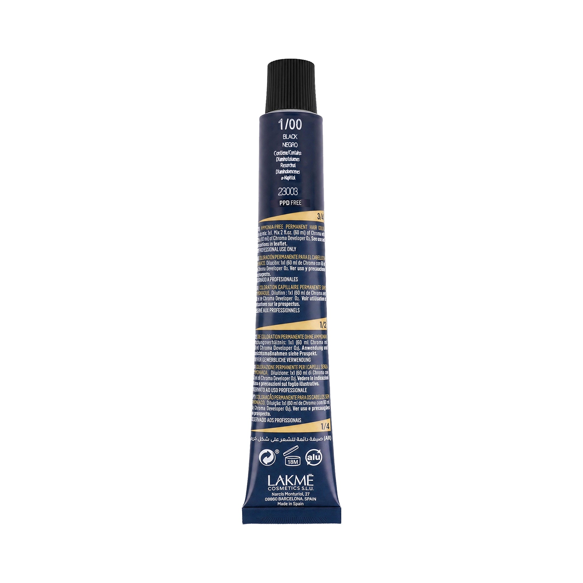 32158-Lakme Chroma 1/00 Black 60ml +6