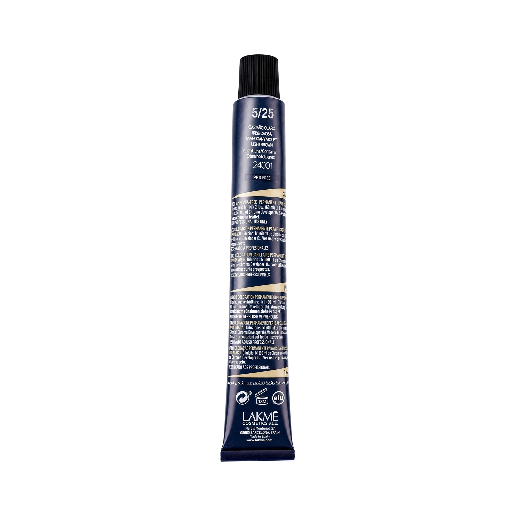 32164-Lakme Chroma 5/25 Mahogany Violet Light Brown 60ml +1