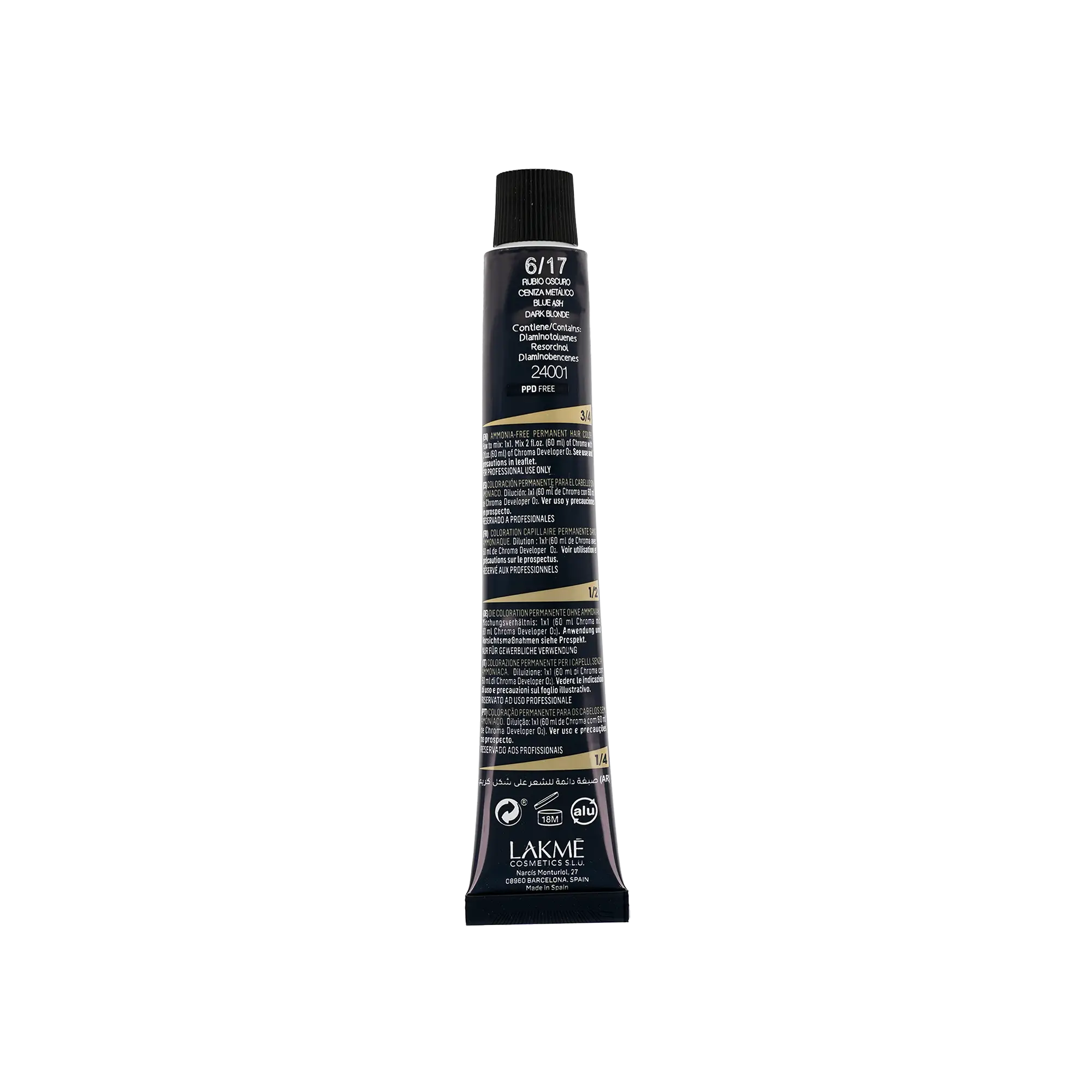Lakme Chroma 6/17 Blue Ash Dark Blonde 60ml