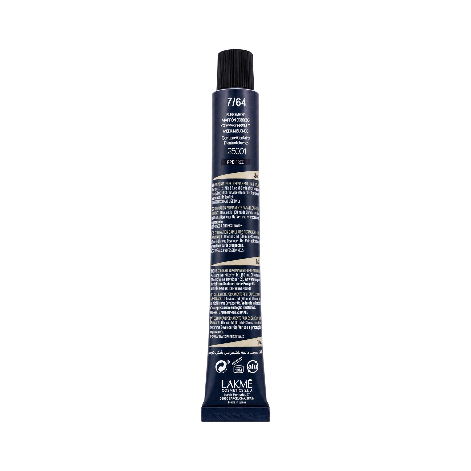 32178-Lakme Chroma 7/64 Copper Chestnut Medium Blonde 60ml +1