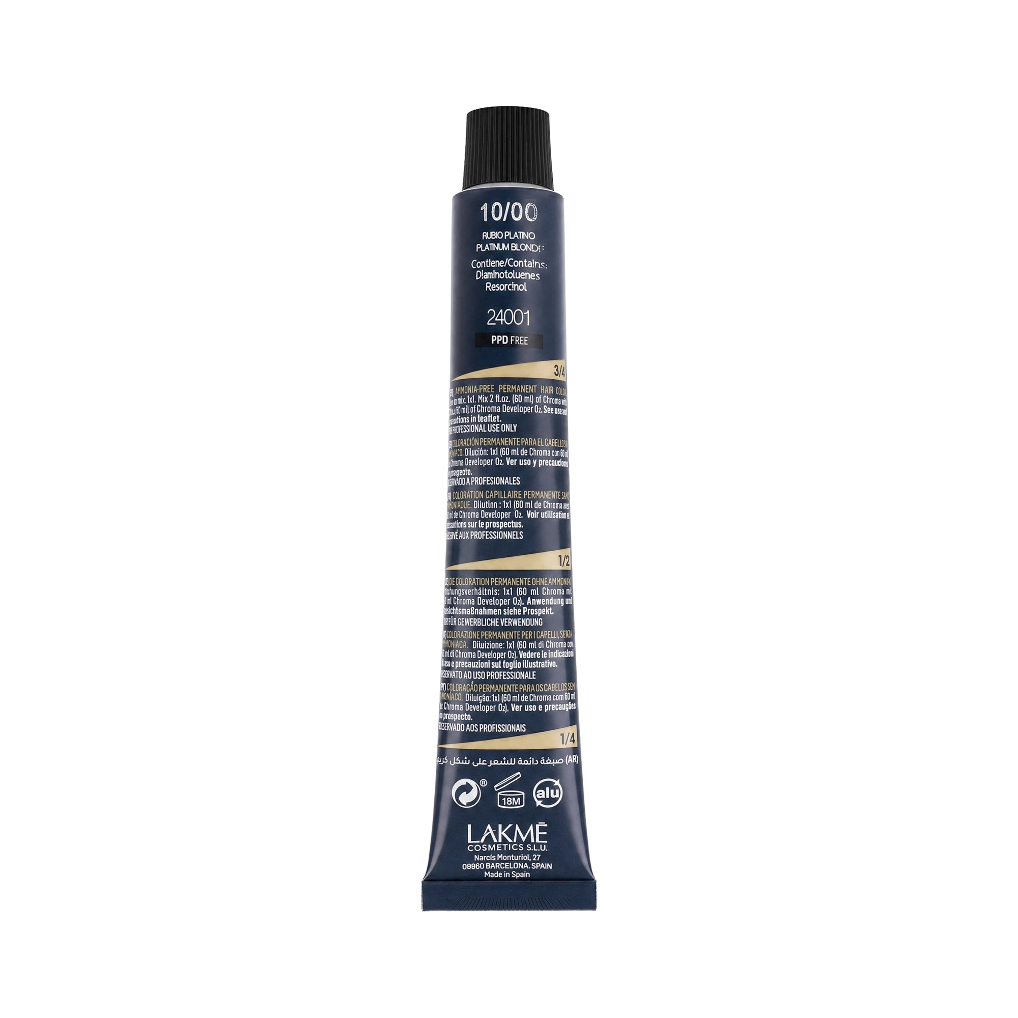 32186-Lakme Chroma 10/00 Platinum Blonde 60ml +4