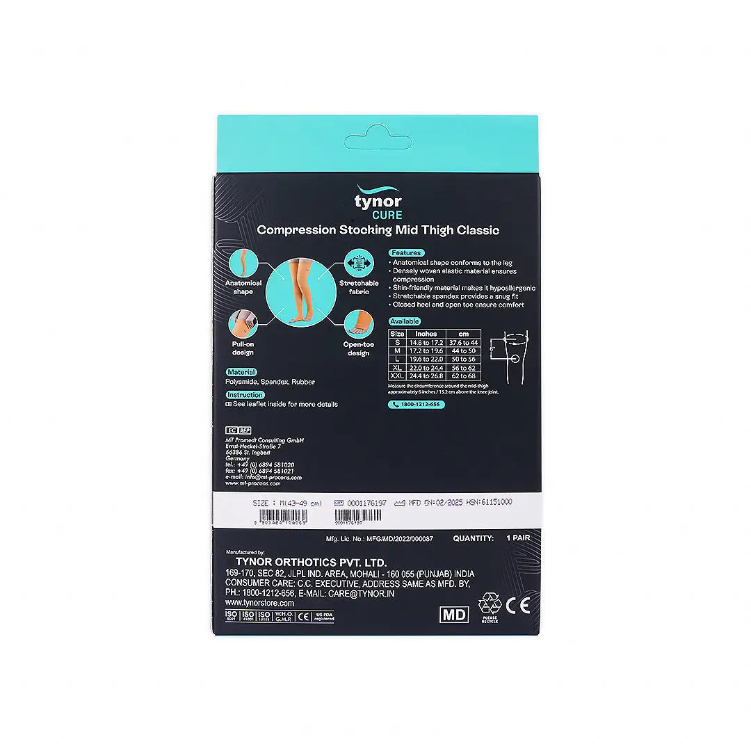 Tynor Stocking Classic Mid Thigh-I15 M