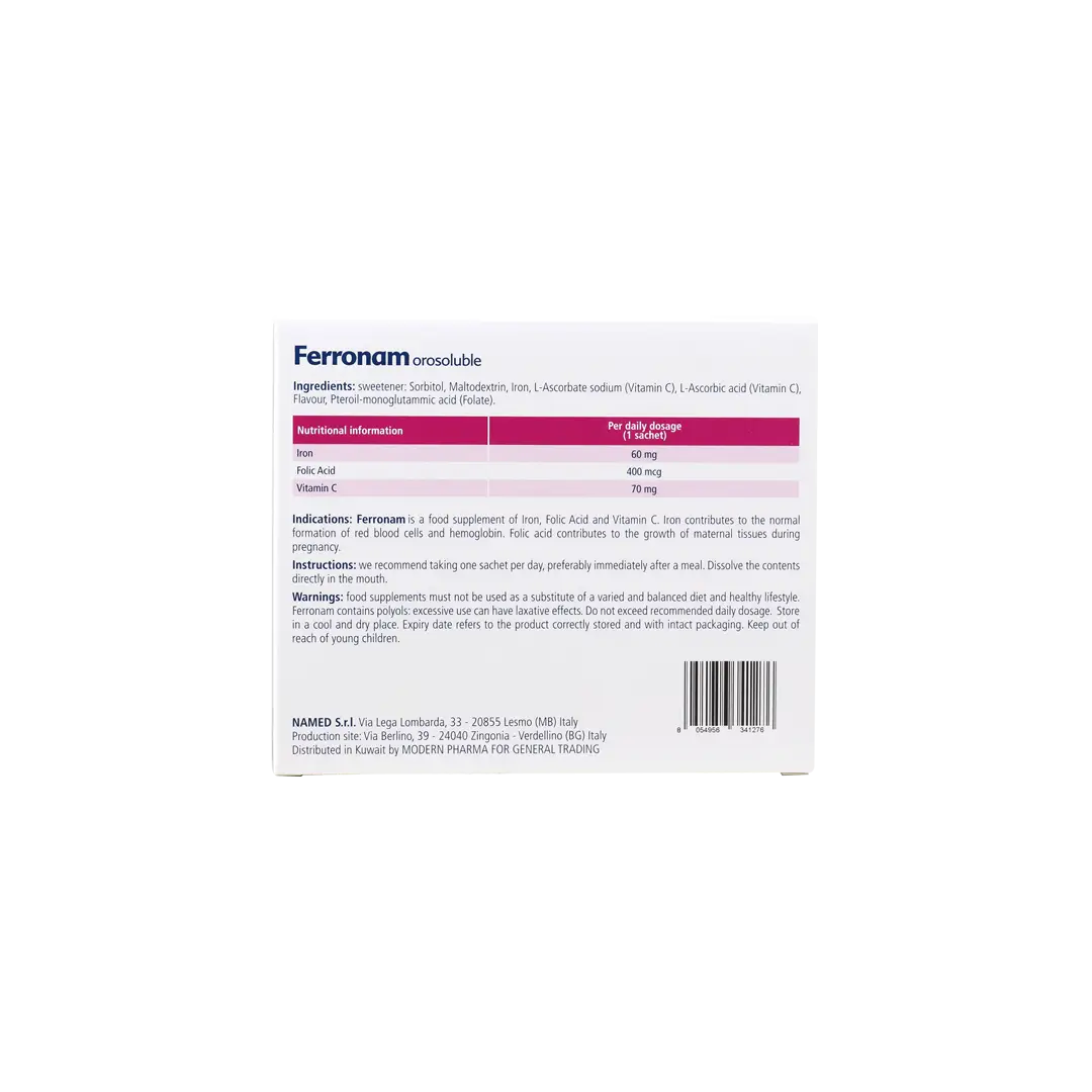 32293-Ferronam Orosoluble 28 Sachets +3