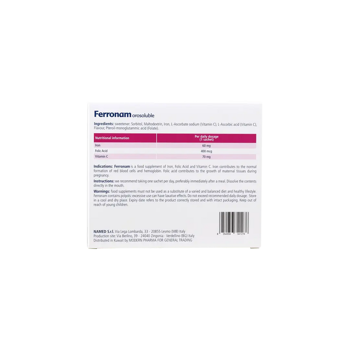 32293-Ferronam Orosoluble 28 Sachets +3