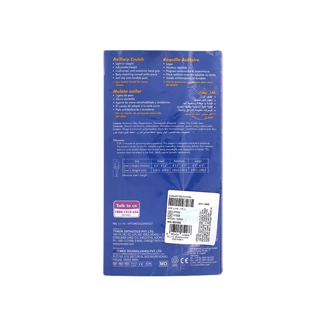 32385-Tynor Crutch Underarm 2pcs-L21 L +3