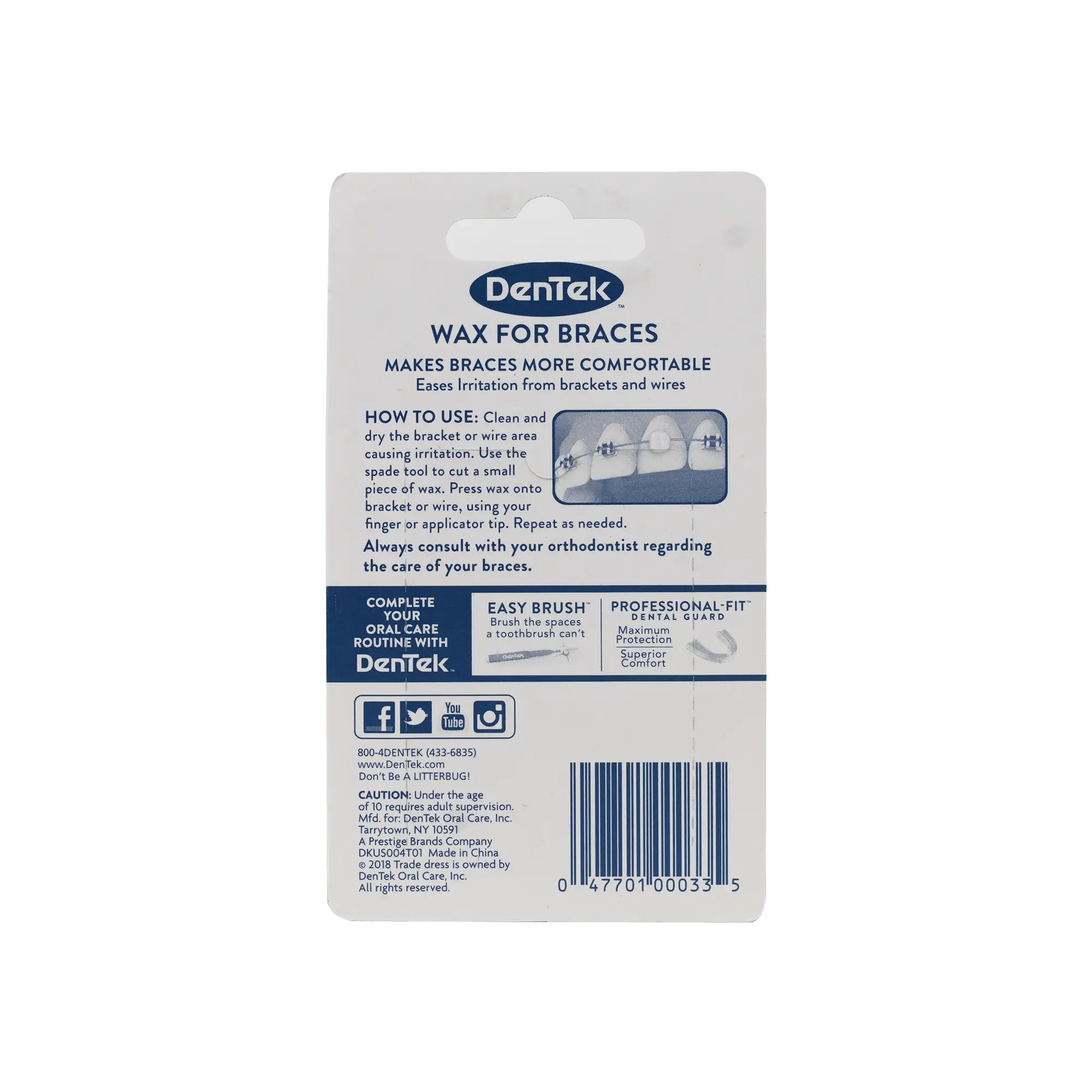 Dentek Wax For Braces-Twin Pack