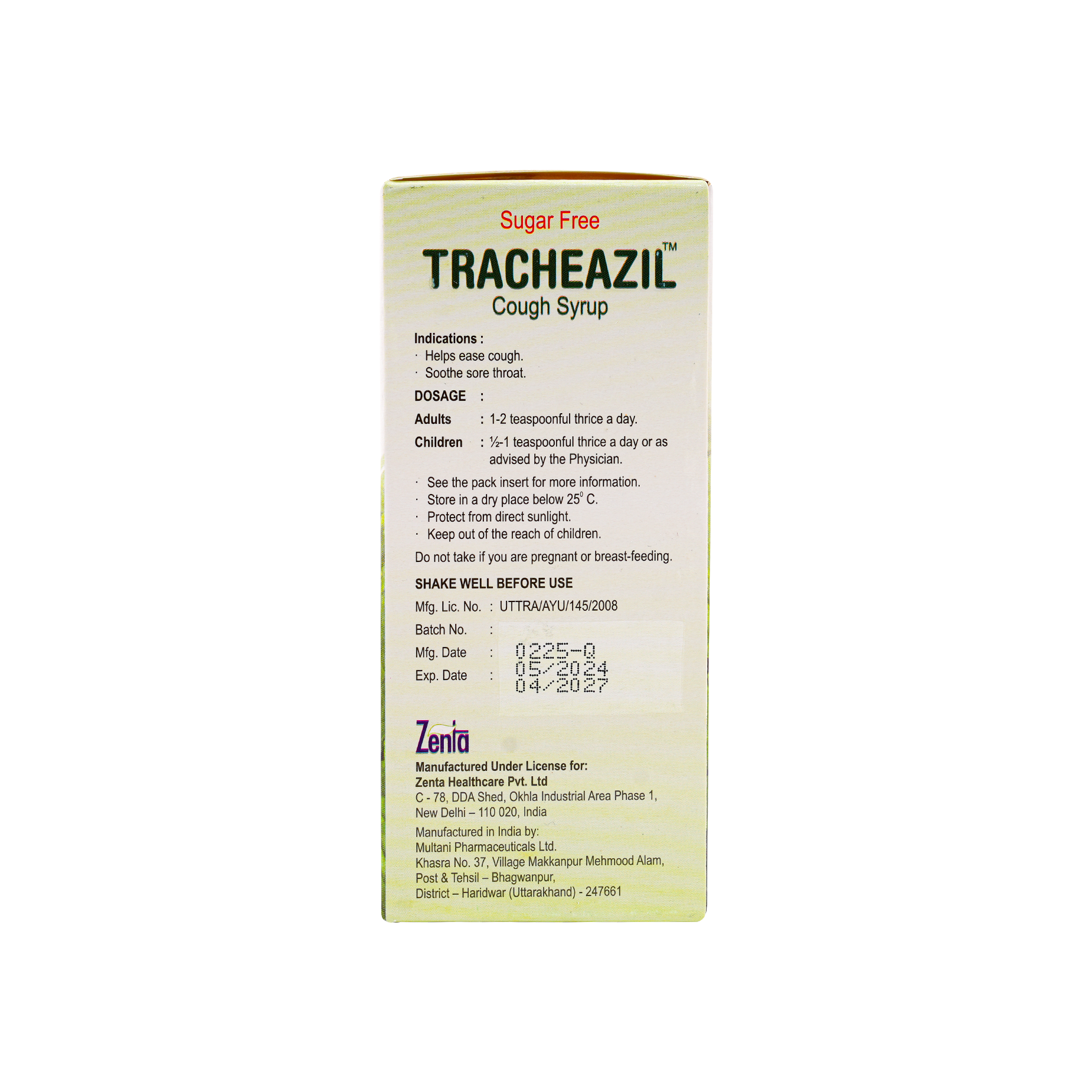 TRACHEAZIL COUGH SYRUP 150ML