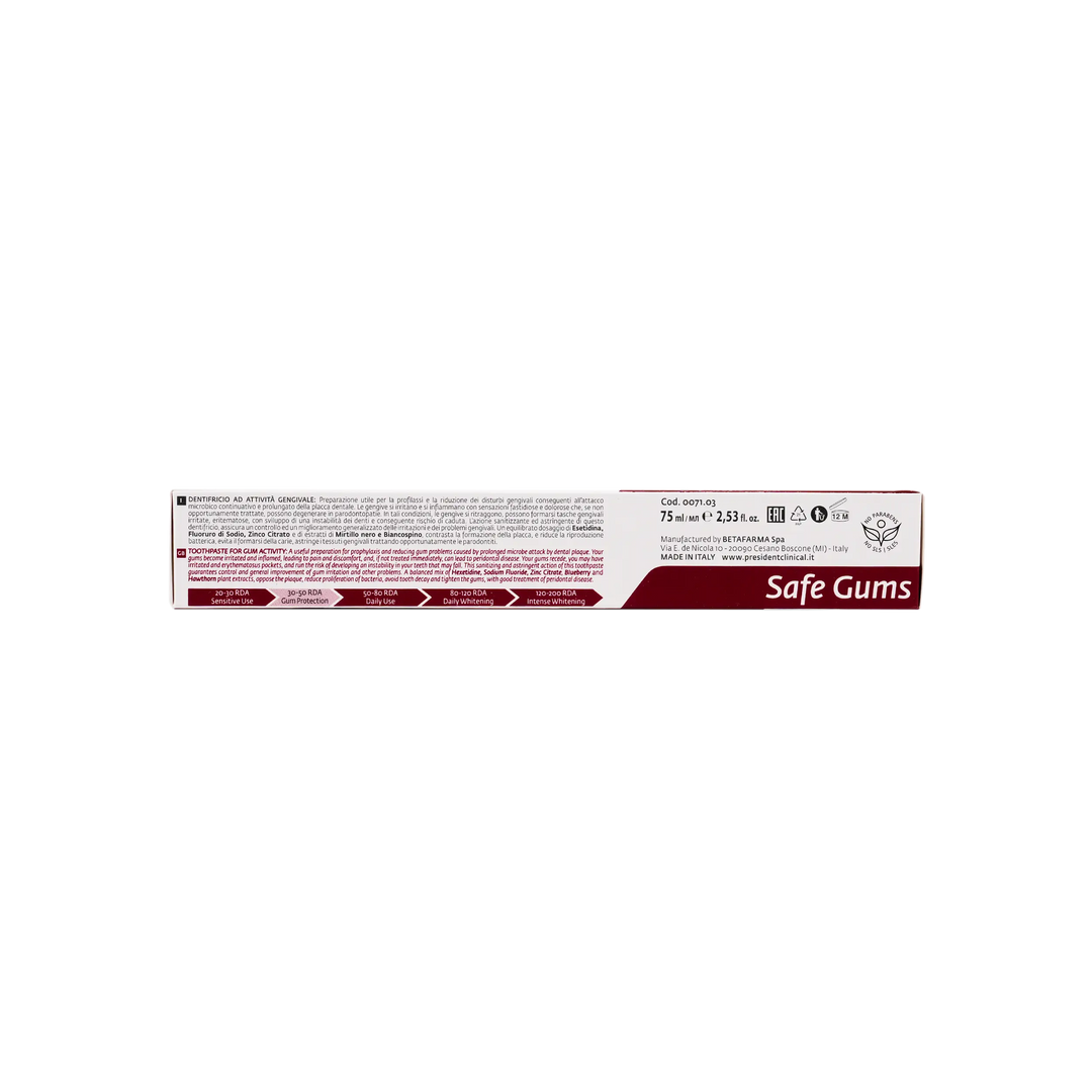 32549-President Safe Gums Active Toothpaste 75ml +5