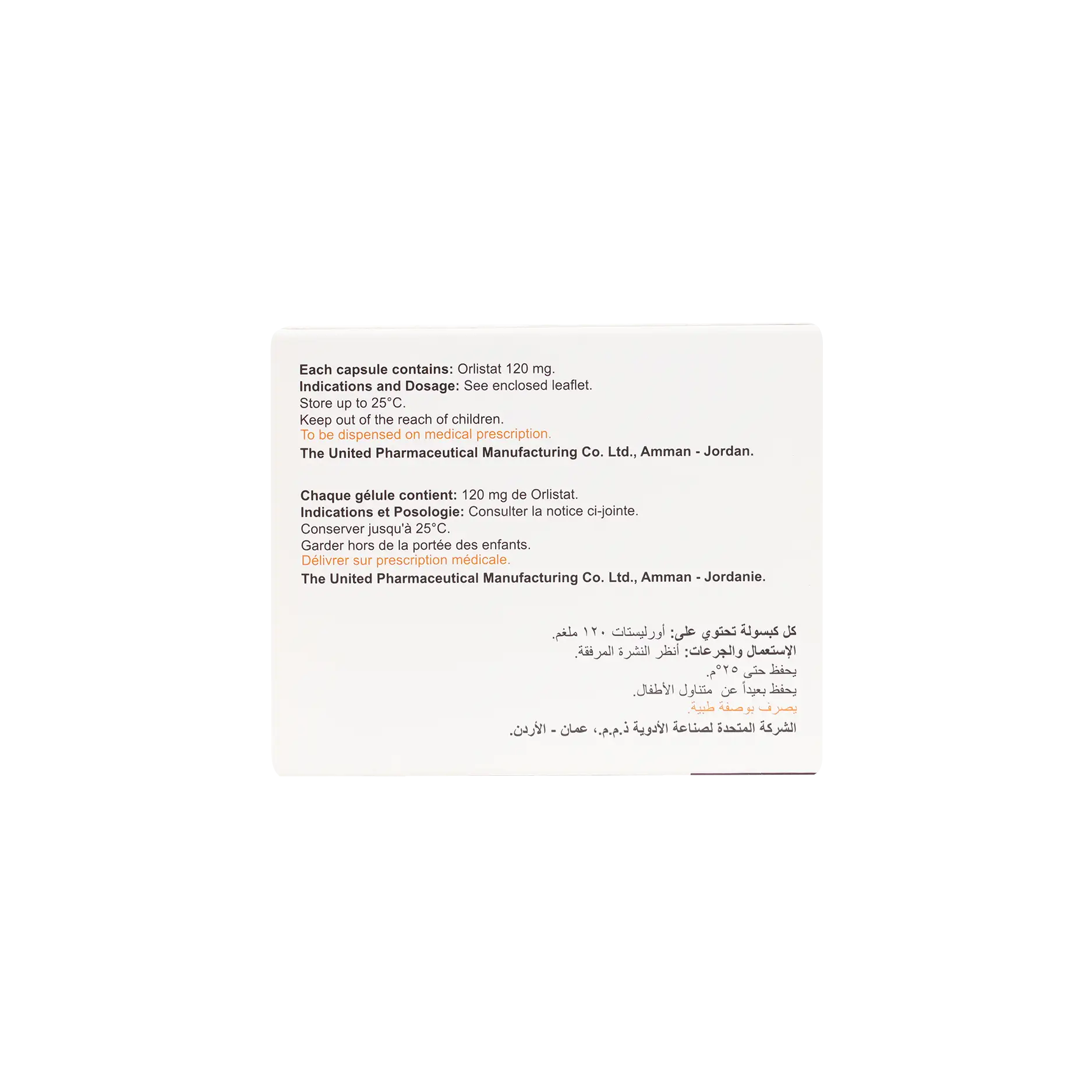 UNI-CAL ORLISTAT 120MG 30 CAPSULES