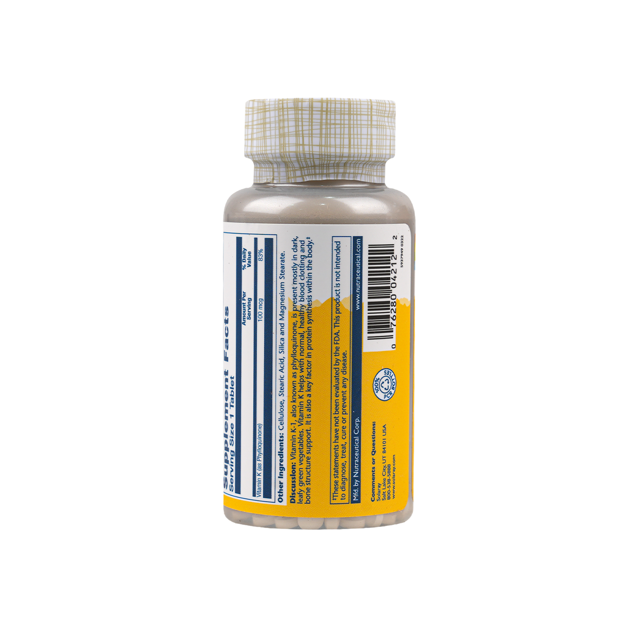 SOLARAY VITAMIN - K 100MCG 100TAB