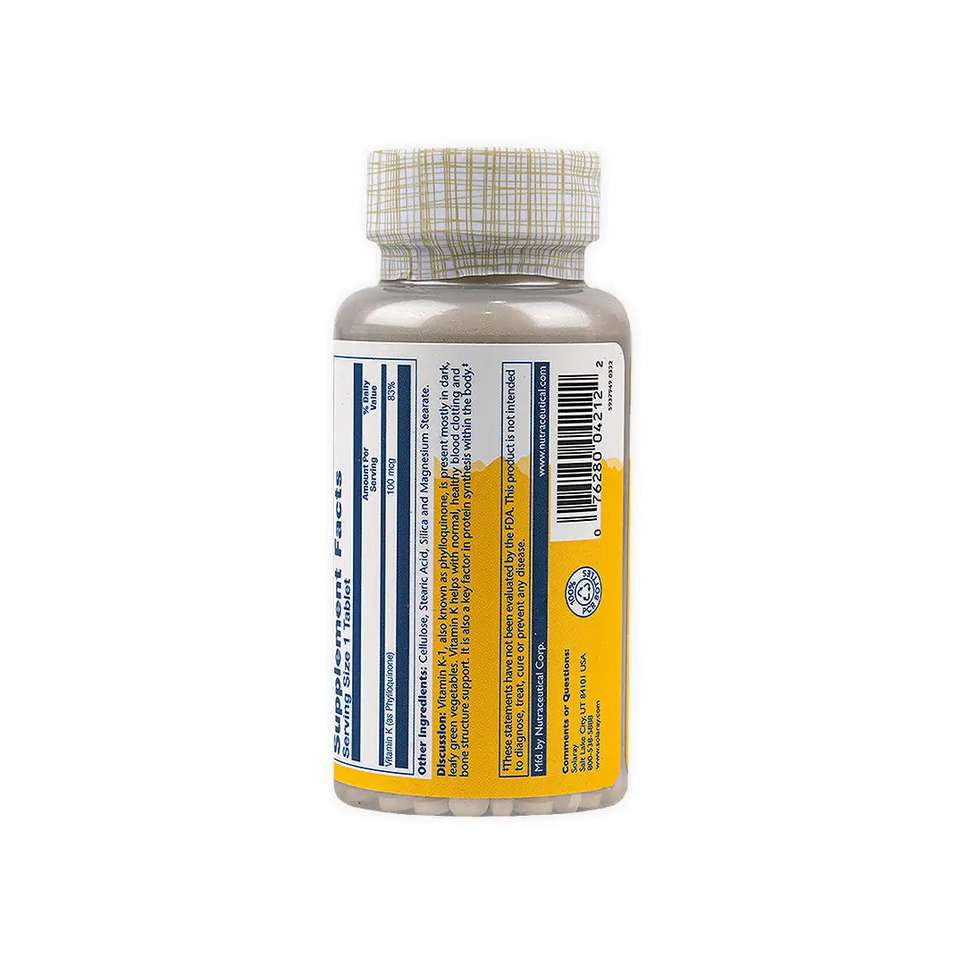 33363-Solaray Vitamin - K 100Mcg 100Tab +1