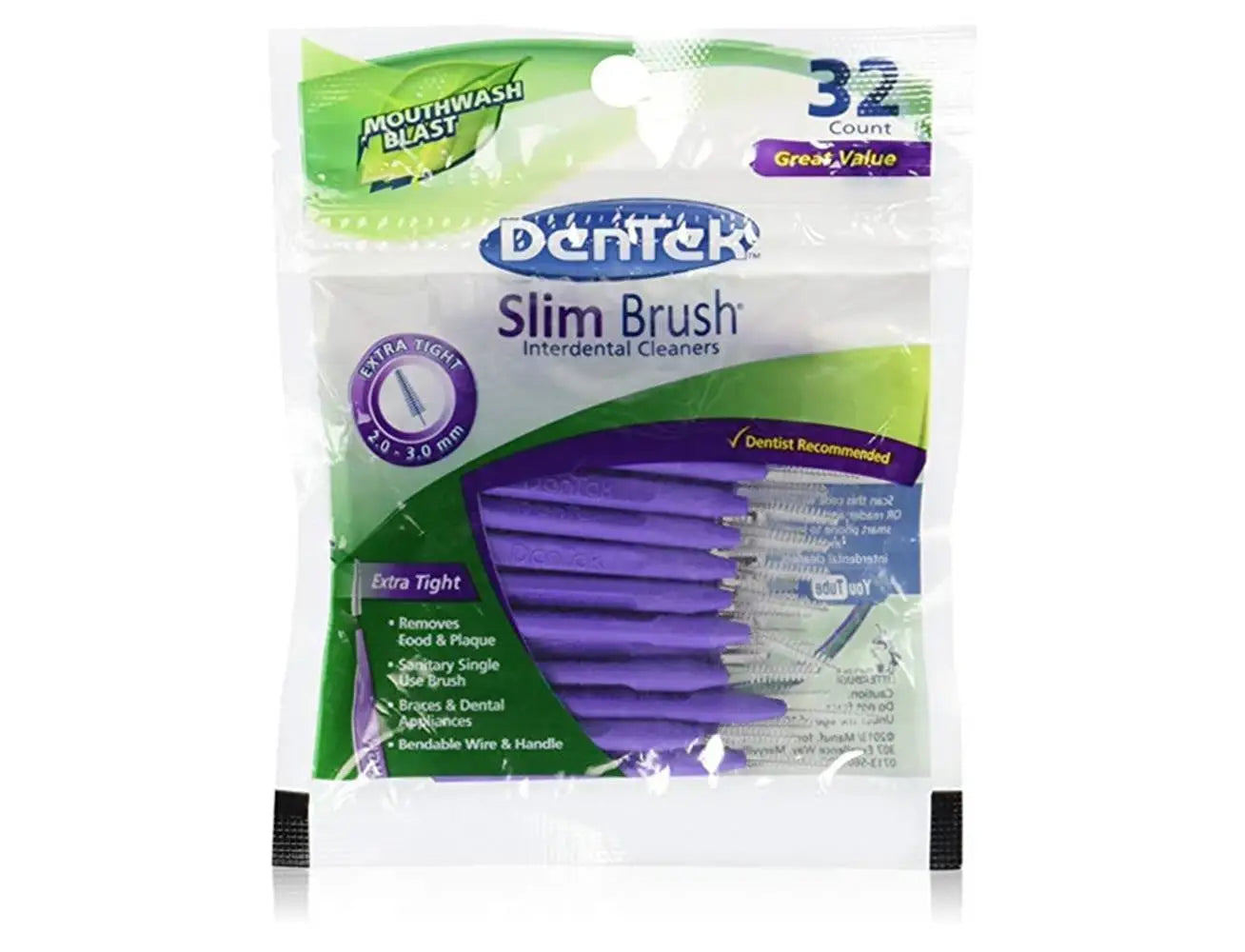 Dentek Slim Brush Interdental Extra Tight 32pcs