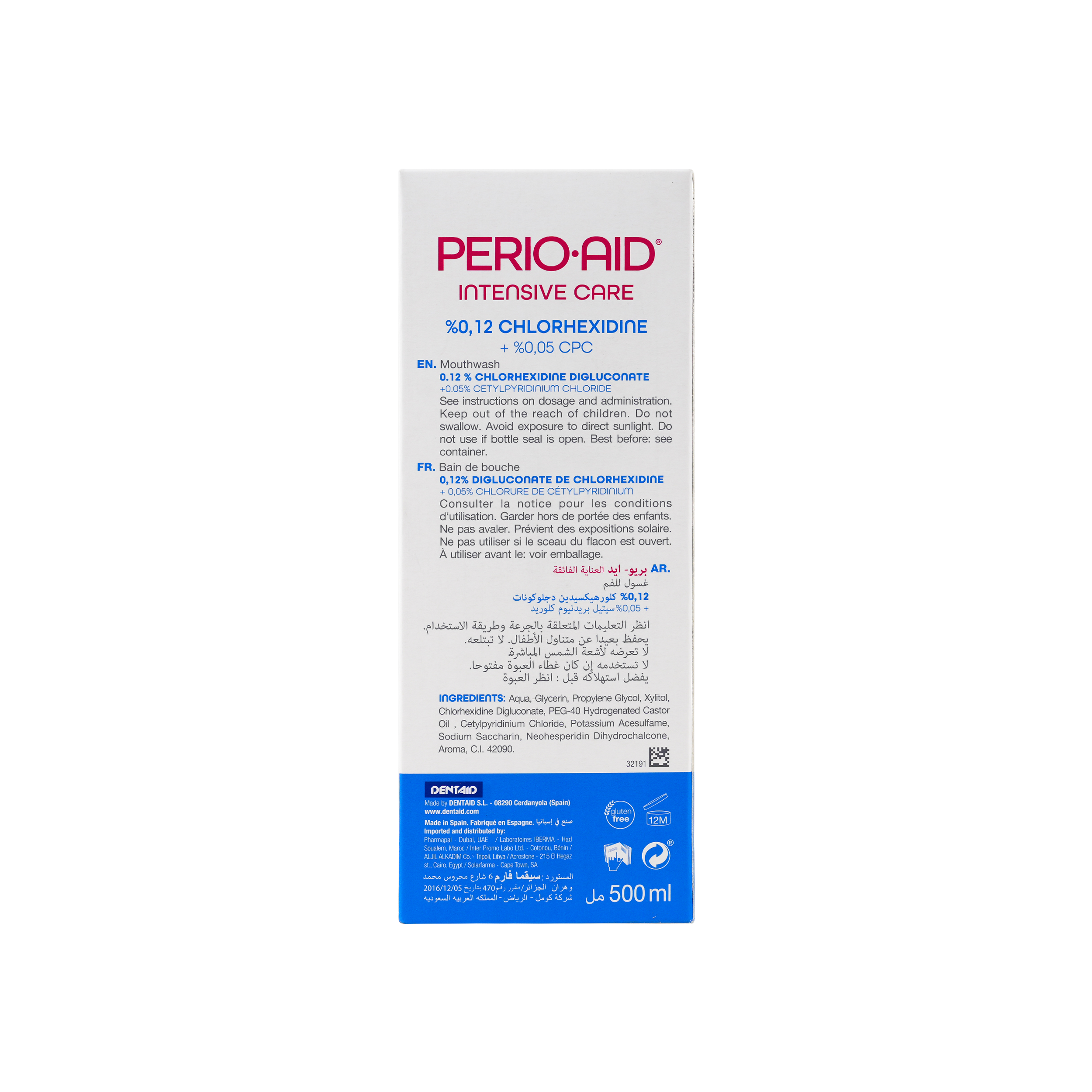 PERIO AID INTENSIVE CARE 0.12% MOUTHWASH 500ML