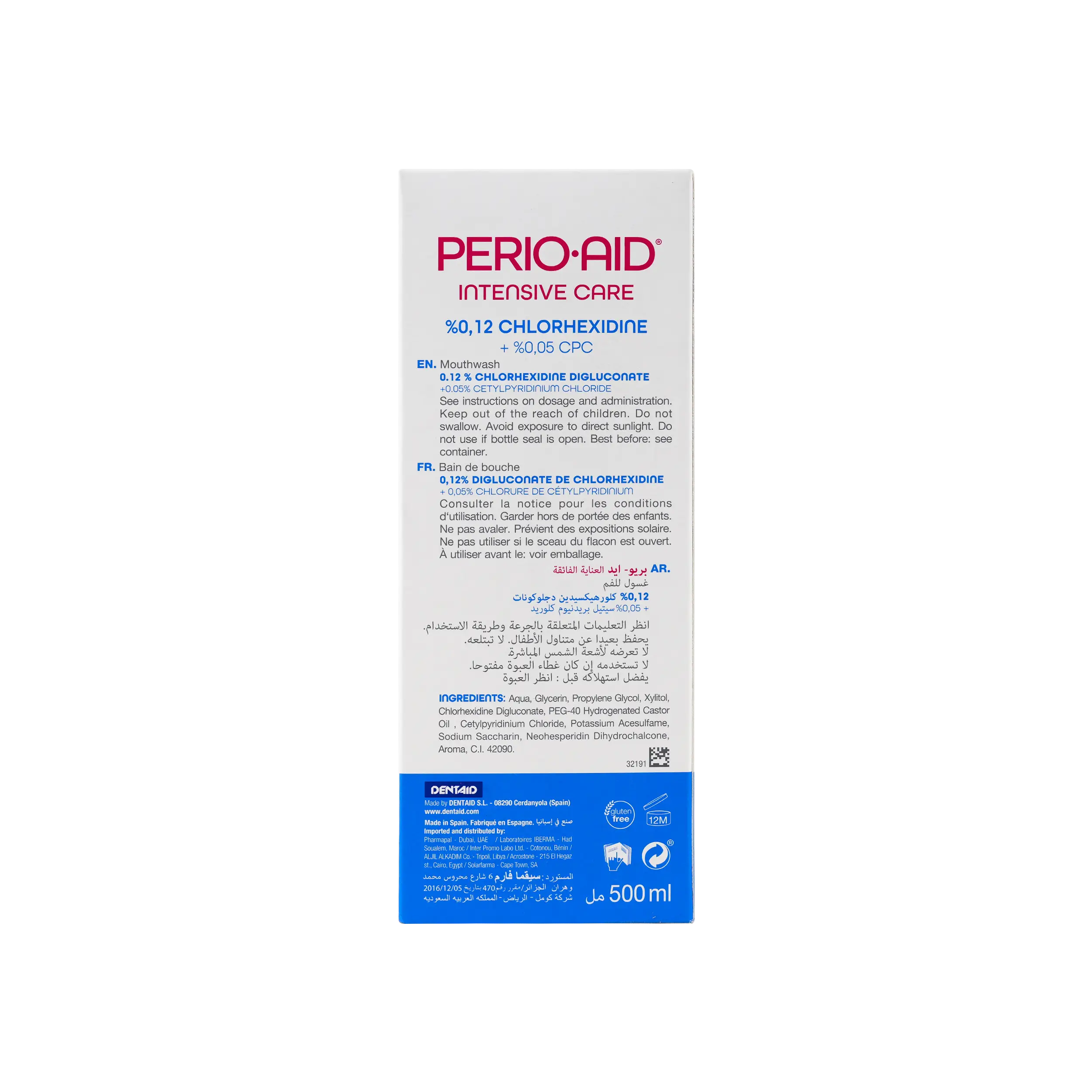 PERIO AID INTENSIVE CARE 0.12% MOUTHWASH 500ML