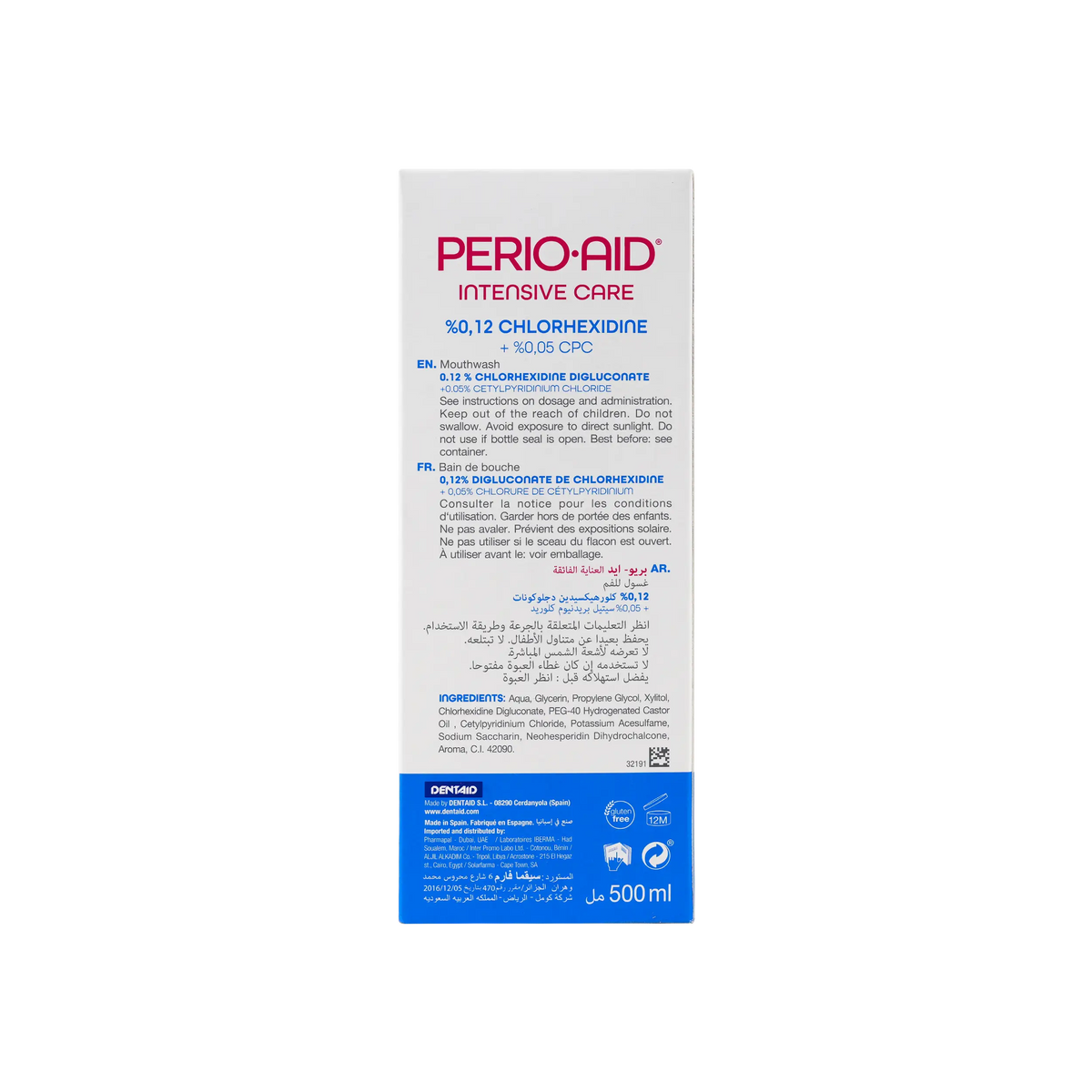 33641-Perio Aid Intensive Care 0.12% Mouthwash 500Ml +1