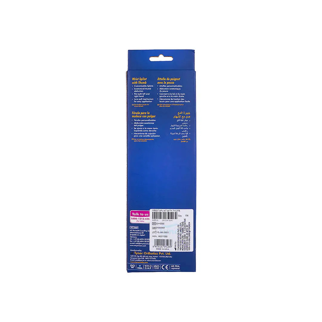 33744-Tynor Wrist Splint With Thumb-E44 XL +6