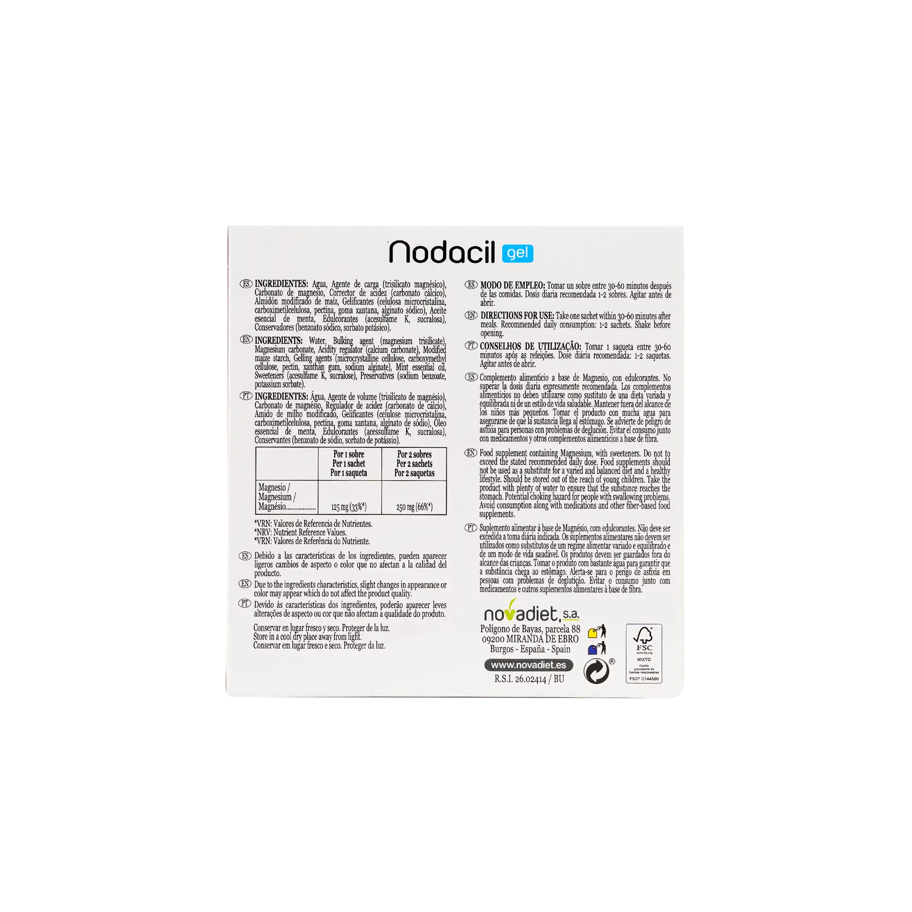 Novadiet Nodacil Gel 10Sachet