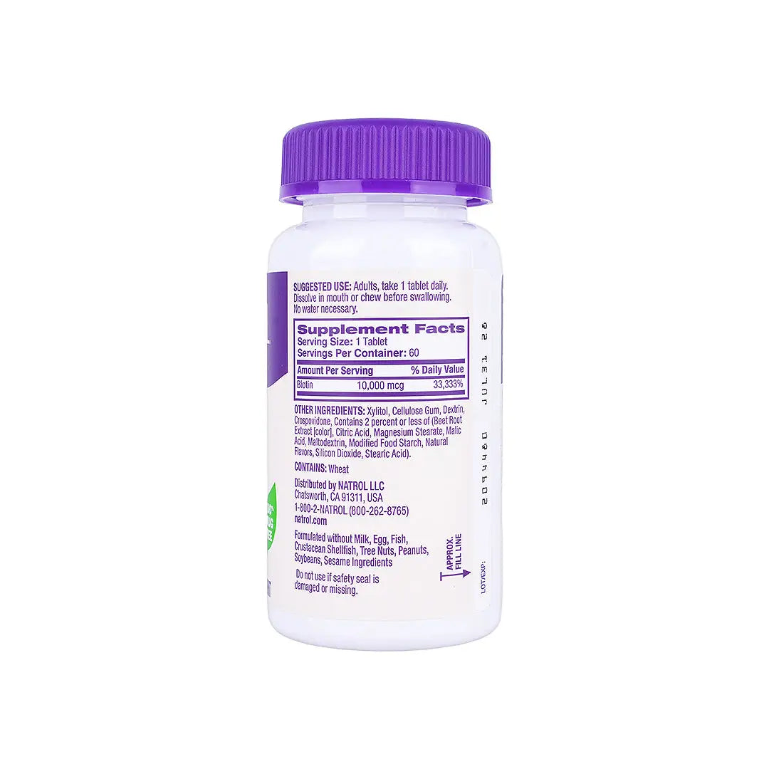 33800-Natrol Biotin 10.000Mcg 60 Tablets +2