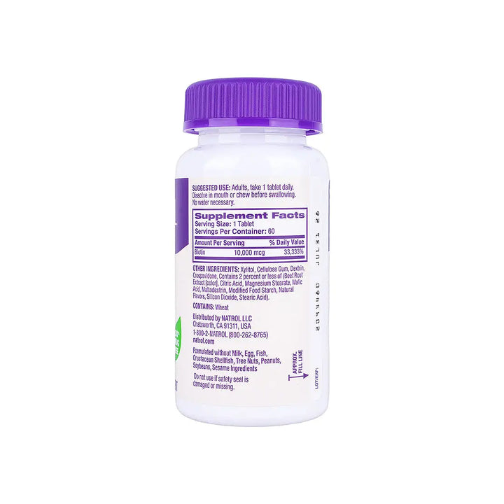 33800-Natrol Biotin 10.000Mcg 60 Tablets +2