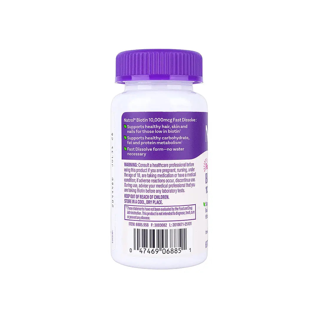 33800-Natrol Biotin 10.000Mcg 60 Tablets +3
