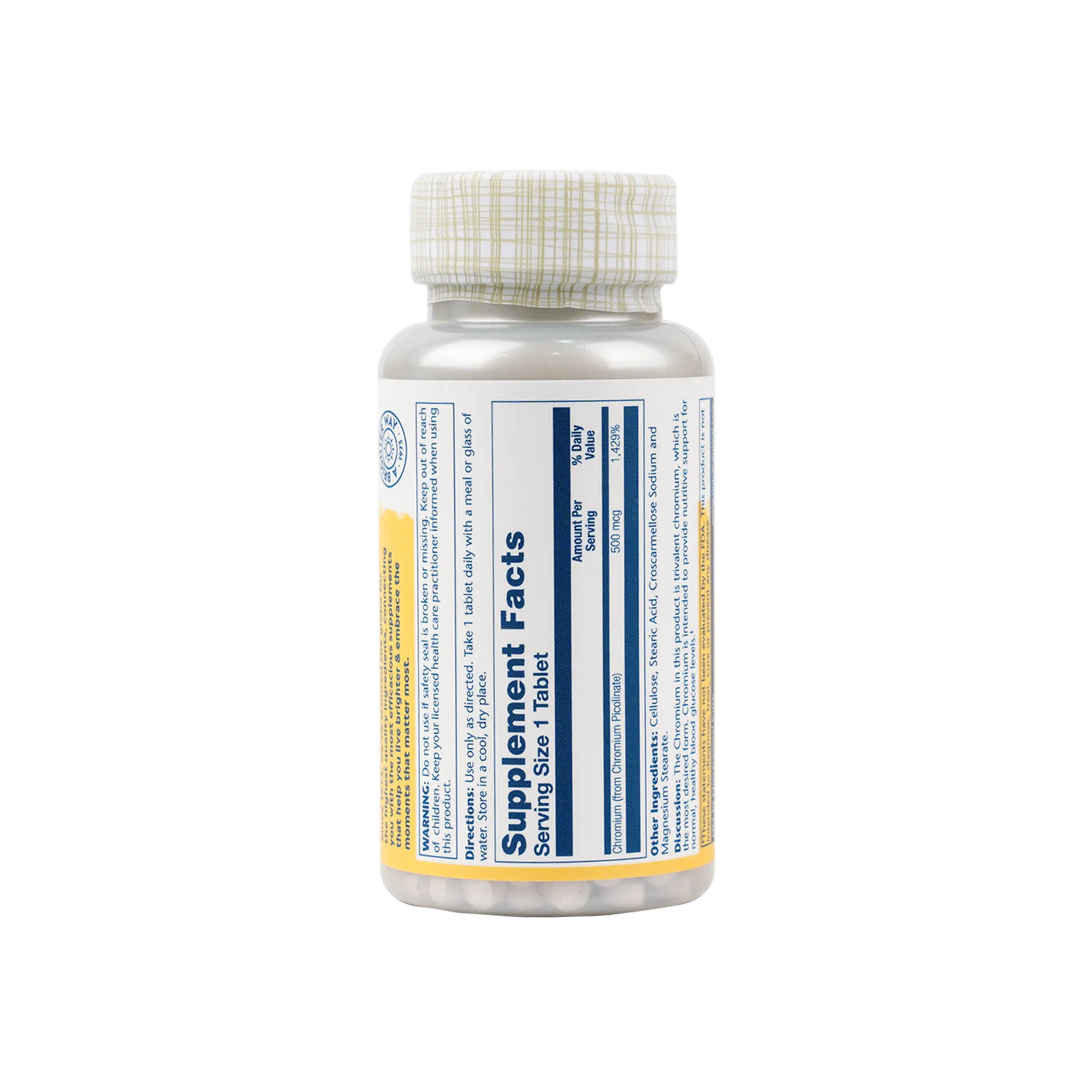 SOLARAY CHROMIUM PICOLINATE 500MCG 60TAB