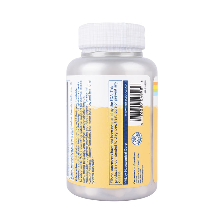 Solaray L-Arginine 500mg 100 Veg Capsules