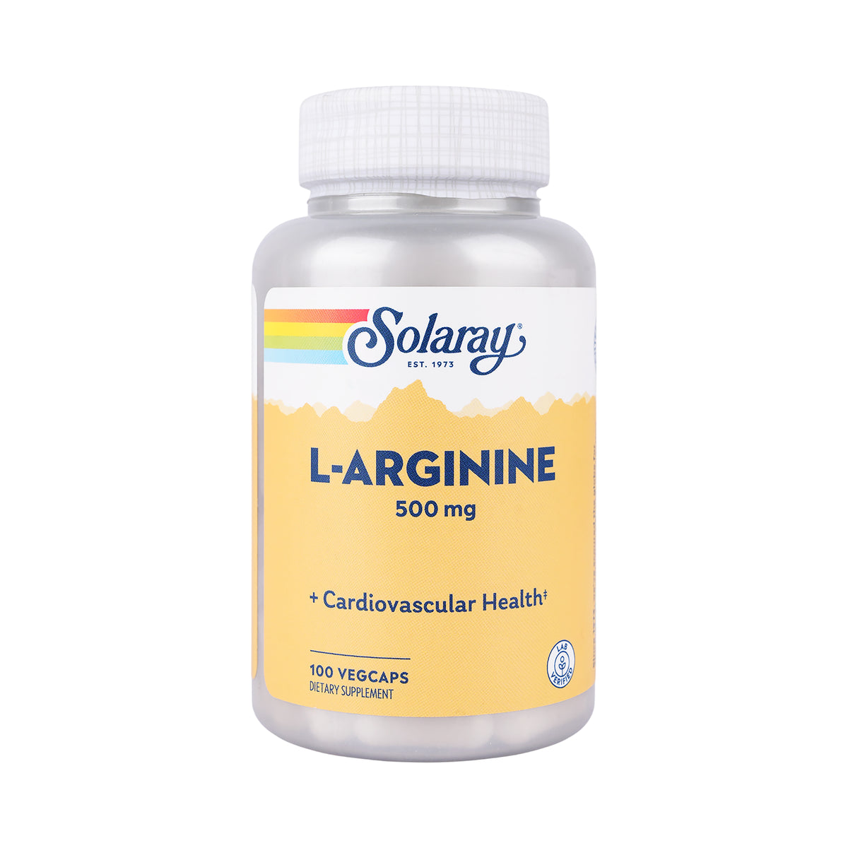 34134-Solaray L-Arginine 500mg 100 Veg Capsules