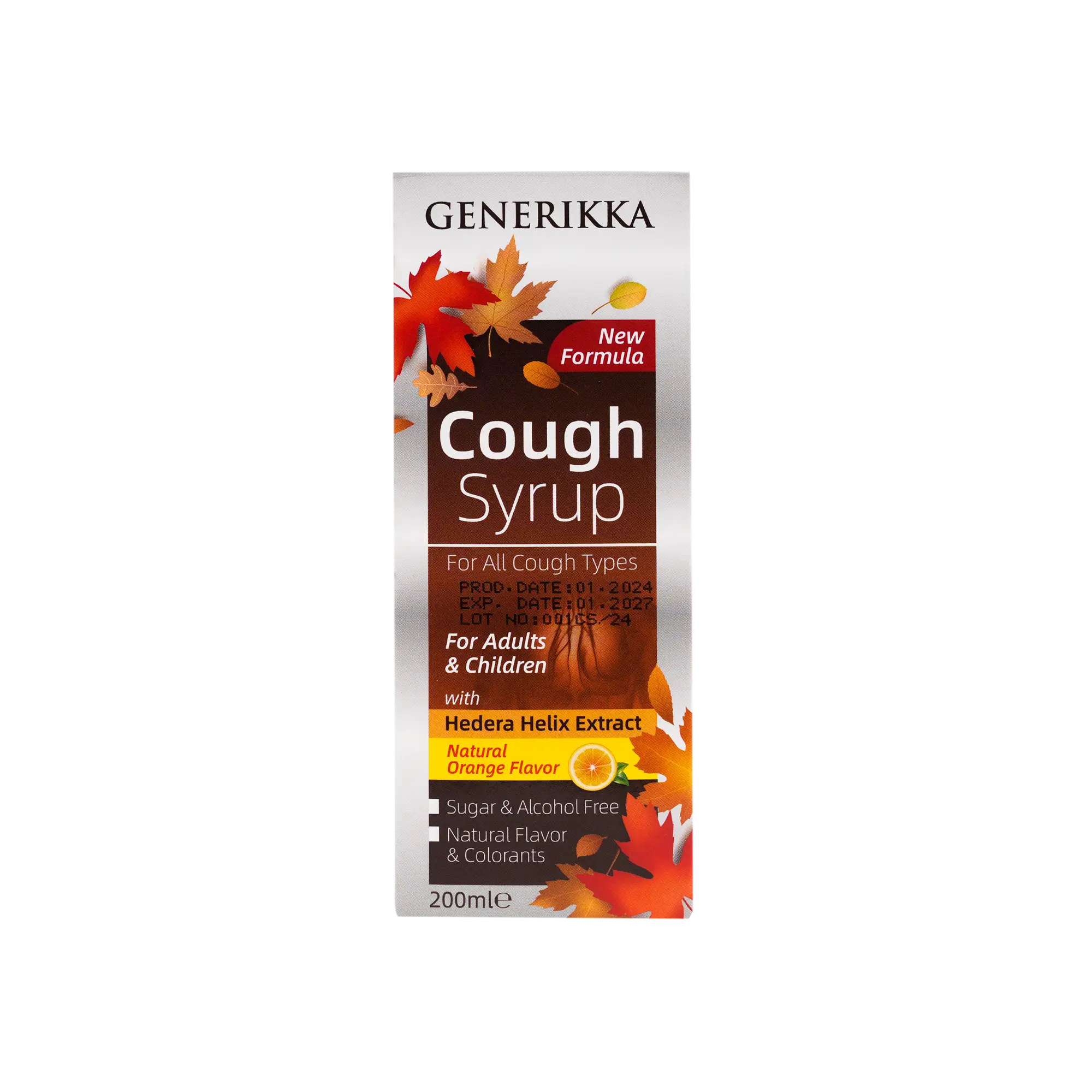 Generikka Cough Syrup 200Ml-Orange Flavor