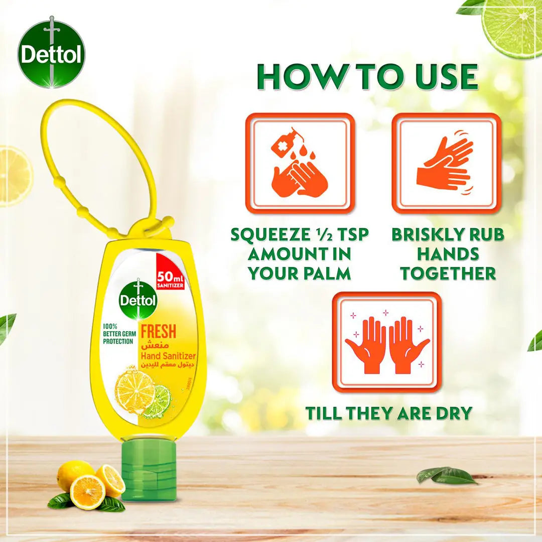 34204-Dettol Hand Sanitizer Fresh 50ml +6