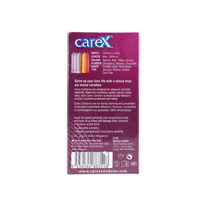34214-Carex Multi Pleasure Condoms 12pcs +3