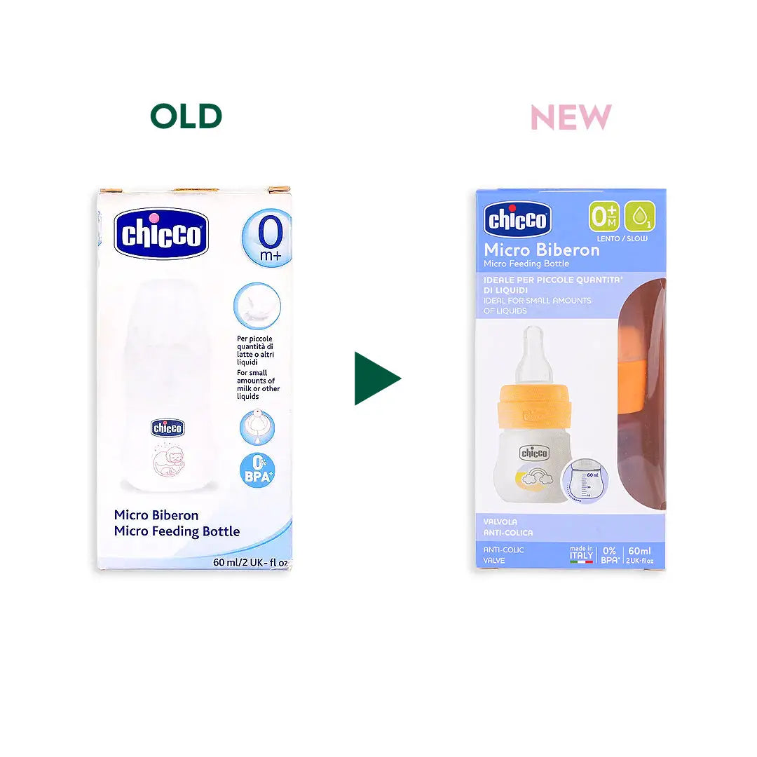 34503-Chicco Micro Bibron Feeding Bottle 60ml (0m+)