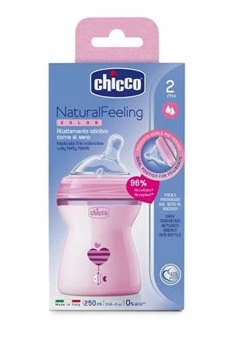 Chicco Natural Feeling Bottle Pink 250ml (2m+)-0762