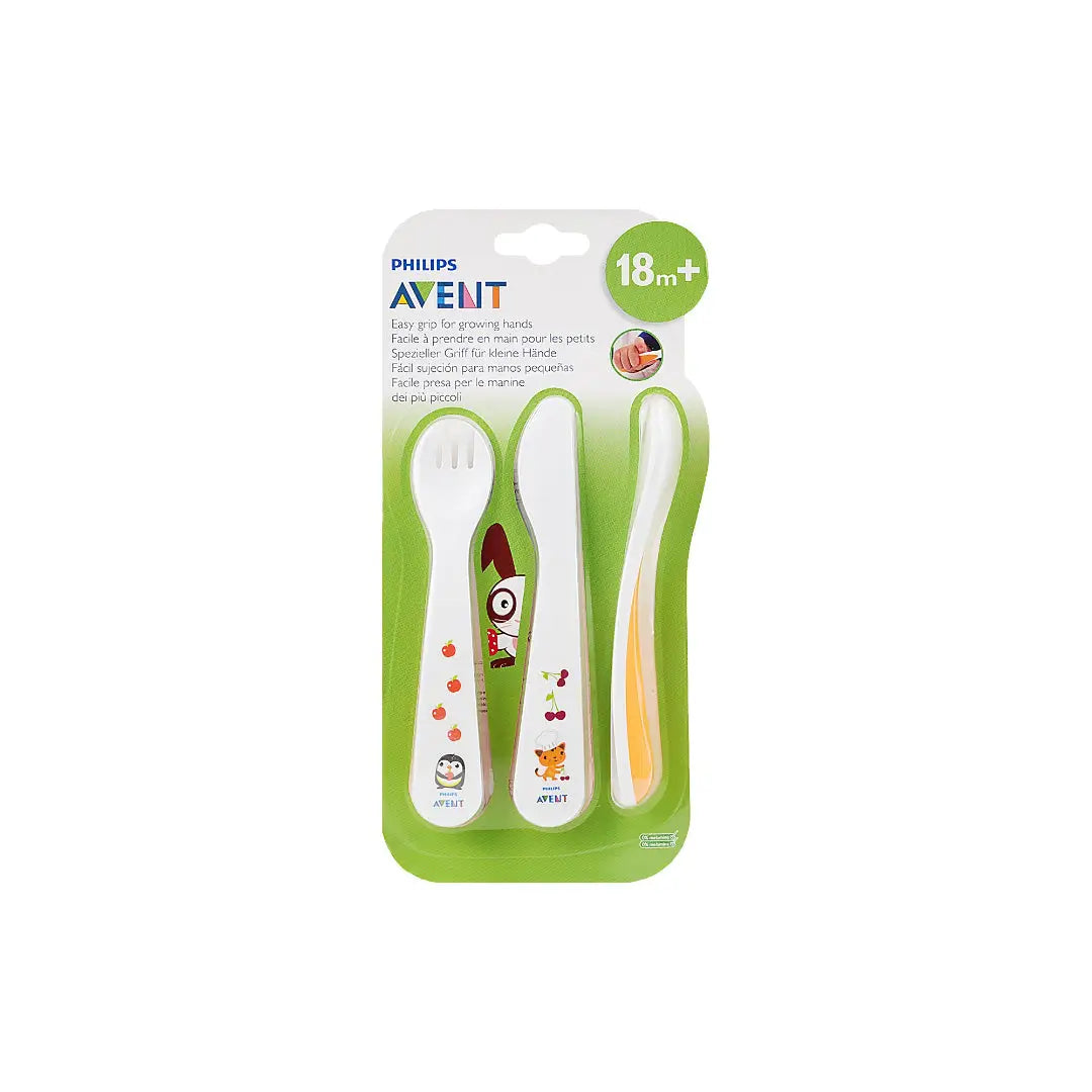Avent Toddler Fork Spoon & Knife 18m+-F714/00(AV165)