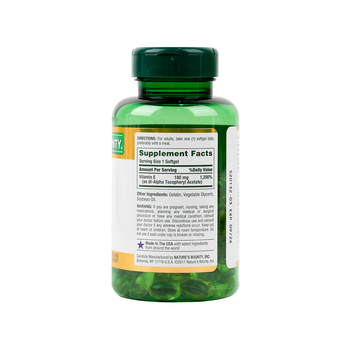 NATURES BOUNTY VITAMIN E-180MG 120CAP