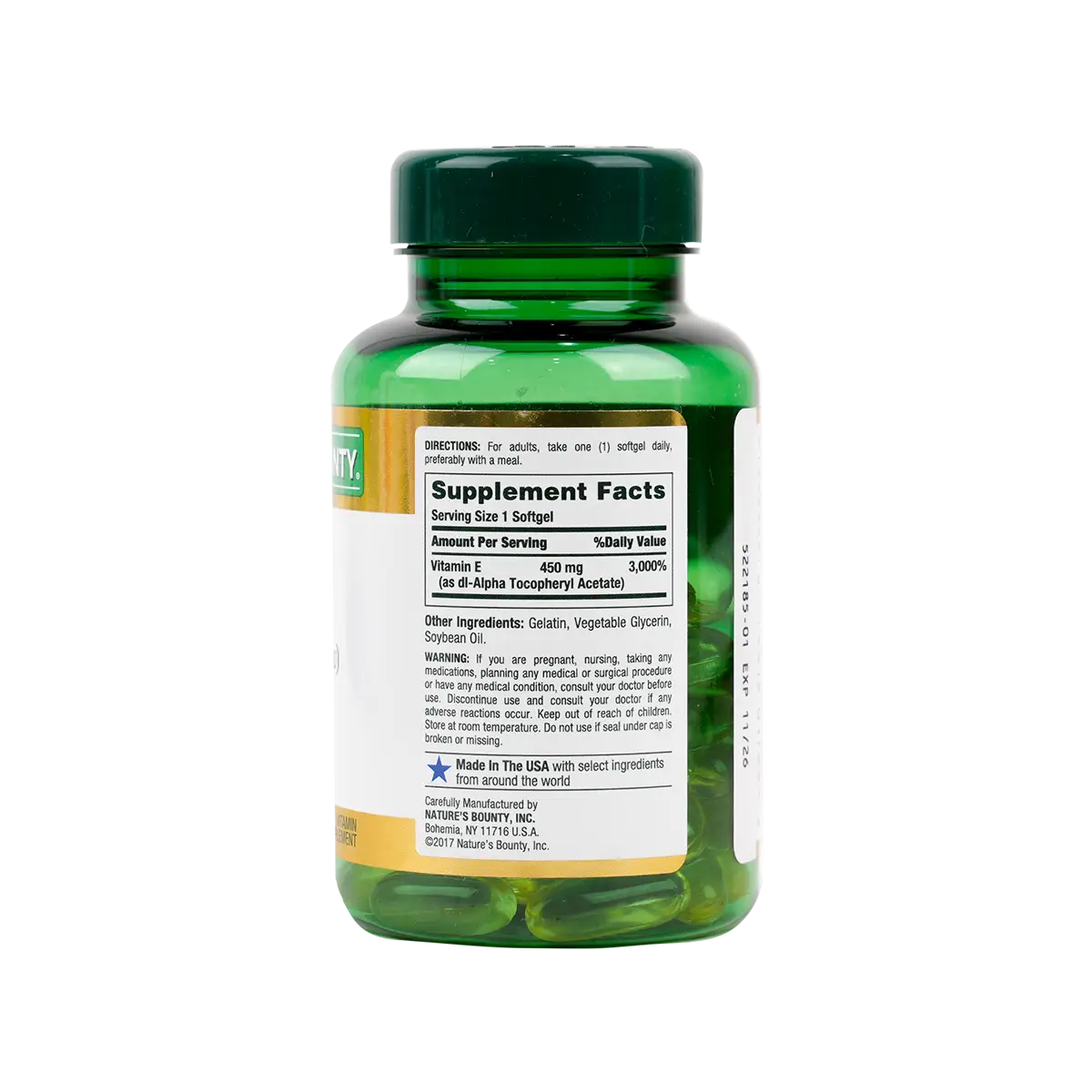 Natures Bounty Vitamin E 450Mg (1000Iu) 60Cap