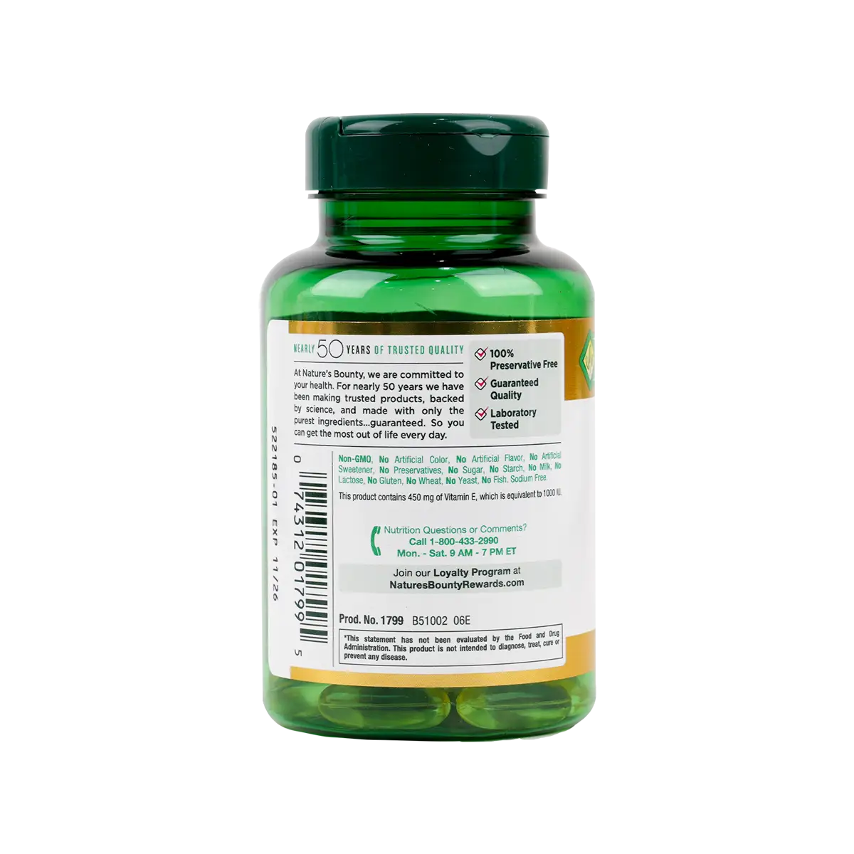 Natures Bounty Vitamin E 450Mg (1000Iu) 60Cap