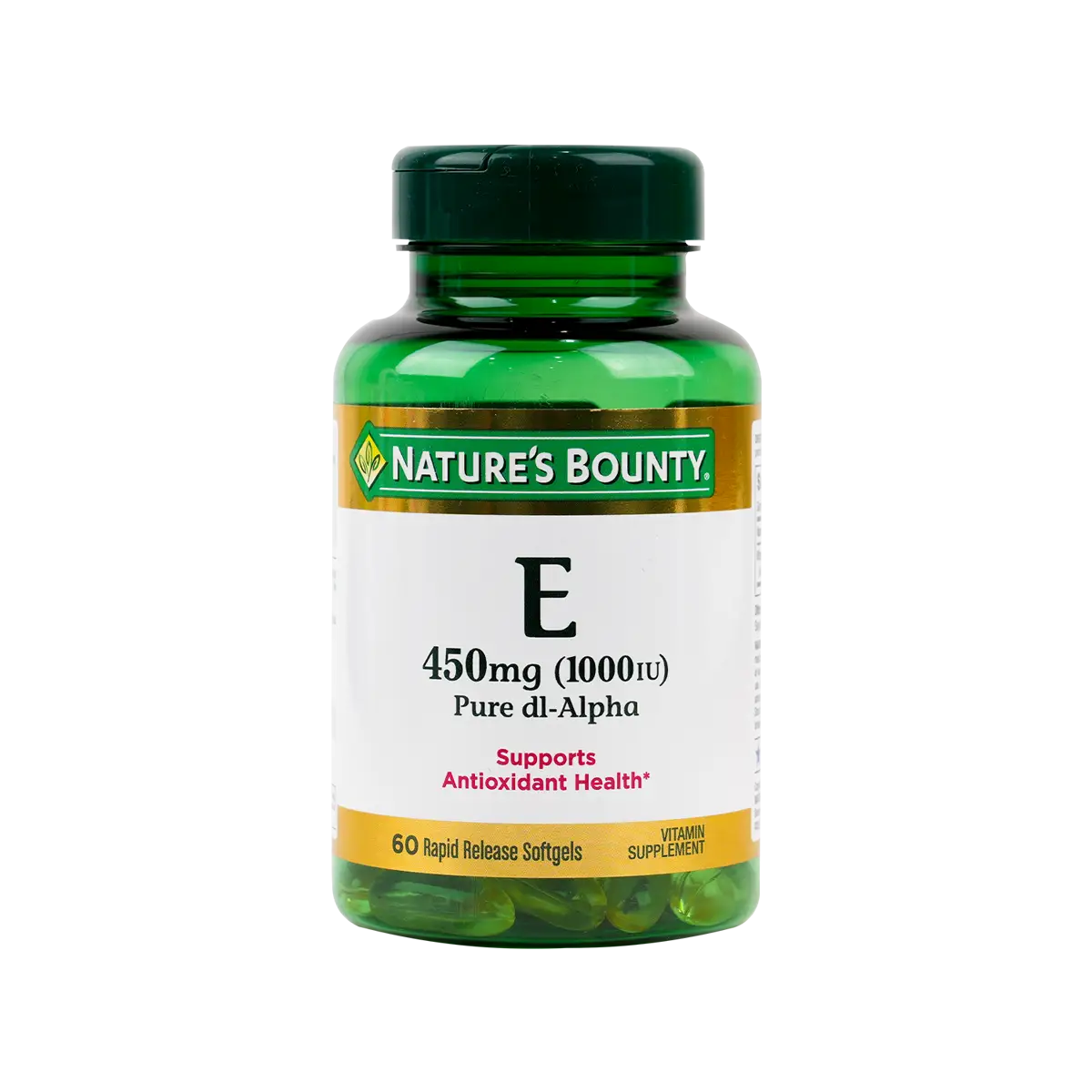35038-NATURES BOUNTY VITAMIN E 450MG (1000IU) 60CAP