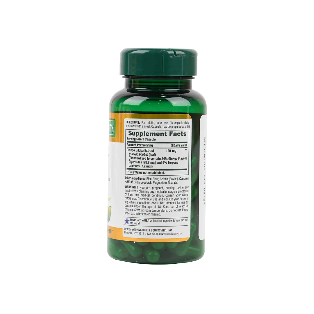 35040-NATURES BOUNTY GINKGO BILOBA 120MG 100CAP +2