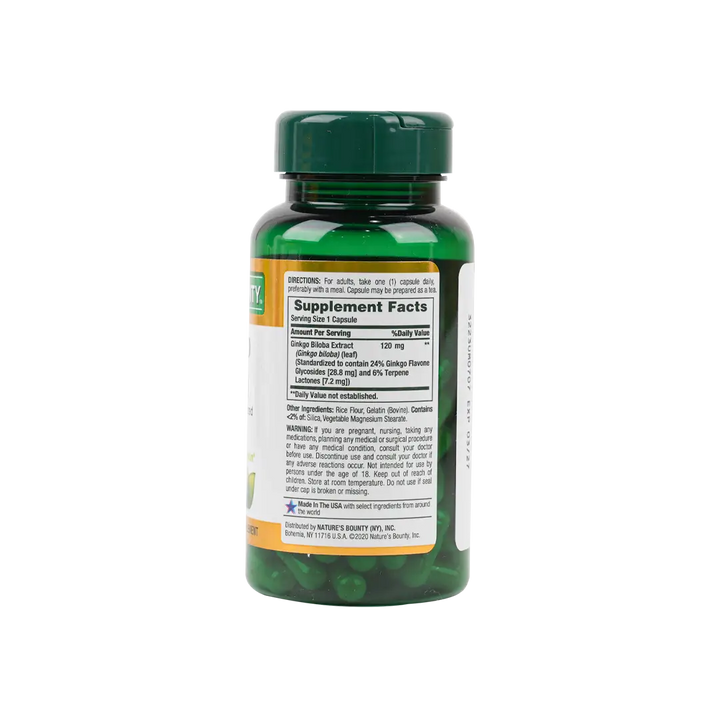 35040-NATURES BOUNTY GINKGO BILOBA 120MG 100CAP +2